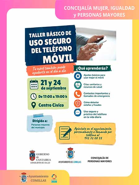 Taller basico de uso del telefono movil en Comillas