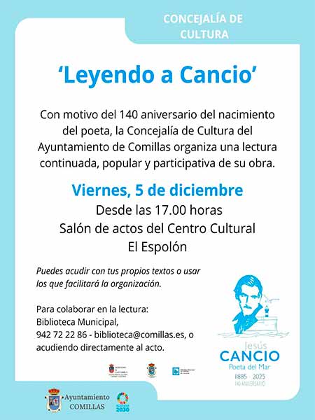 Leyendo a Cancio Poeta del Mar Comillas Cantabria