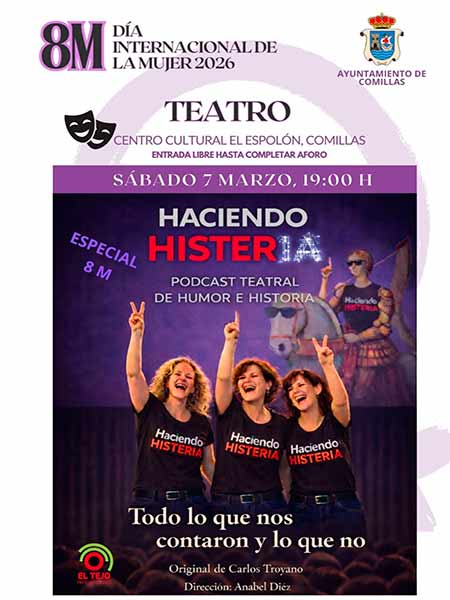 8 M Dia Internacional de la Mujer 2026 Teatro en el Centro Cultural El Espolon en Comillas
