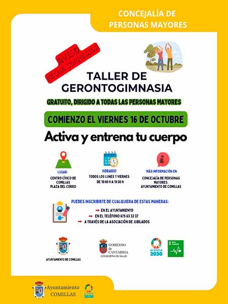 Taller de gerontogimnasia en Comillas